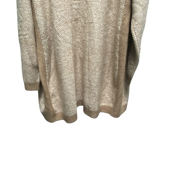 Absolutely Famous Camel & Cream Knit Open Front Sherpa Trimmed Cardigan - Picture 6 of 8